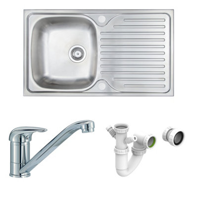 CARYSIL Aare Compact 1.0 Inset Steel Sink, Tap & Plumbing Kit