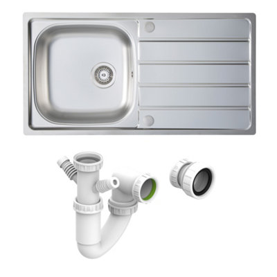 CARYSIL Ain 1.0 Inset Steel Sink With Waste & Plumbing Kit