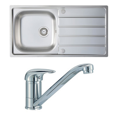 Carysil Ain 1.0 Inset Steel Sink & Tap Pack from B&Q