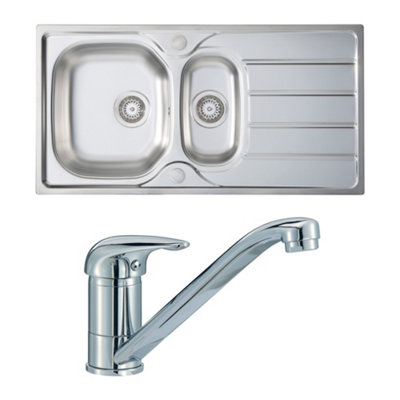 Carysil Ain 1.5 Bowl Inset Steel Sink & Tap Pack from B&Q