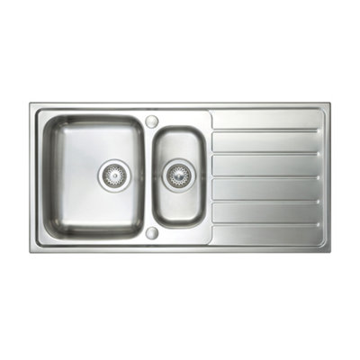 Carysil Arno 1.5 Bowl Inset Steel Sink & Waste
