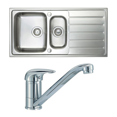 Carysil Arno 1.5 Bowl Inset Steel Sink & Tap Pack