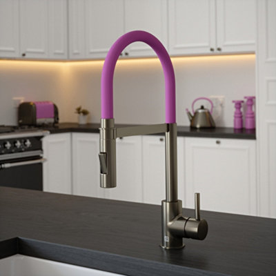 B&Q -  Gun Metal Mixer Spray Tap With Mulberry Tube