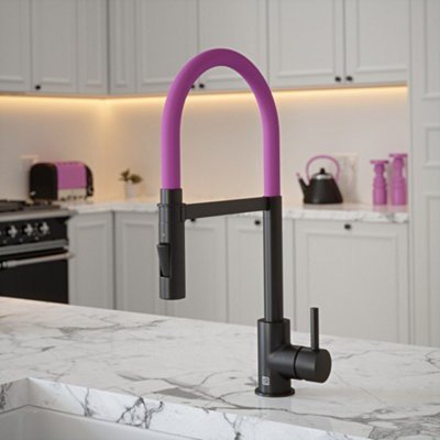 B&Q -  Matt Black Mixer Spray Tap With Mulberry Tube