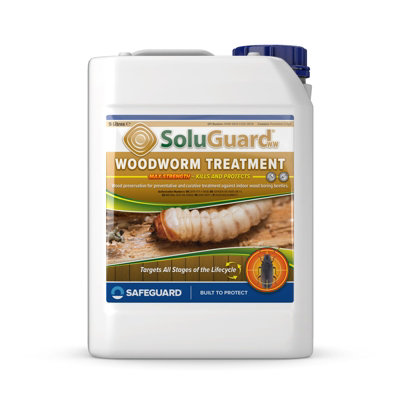 Soluguard Woodworm TreatmentReady For Use High Strength Woodworm Killer (5 LitreClear) from B&Q