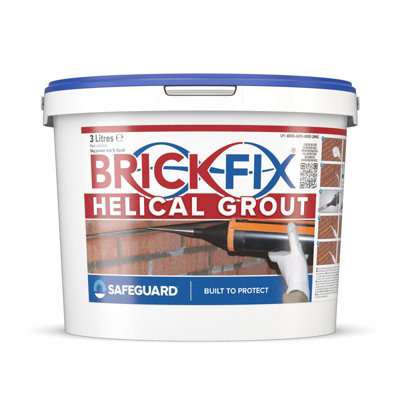 Dryzone Brickfix Helical Grout GreyCrack Stitching Grout For Masonry & Brick. 5Kg + 1L Additive Kit For Helical Bar Installation from B&Q