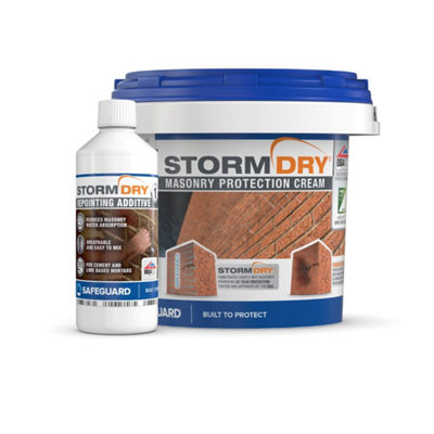 Stormdry Masonry Waterproofing Cream 3L + Repointing Additive IExterior BrickStoneConcrete Waterproofing Sealer Bundle from B&Q