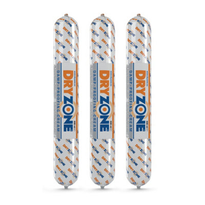 Dryzone Damp Proofing (Dpc) - 3 X 600Ml - High-Strength Injection For Rising Damp Treatment. Bba & Wta Approved Cream