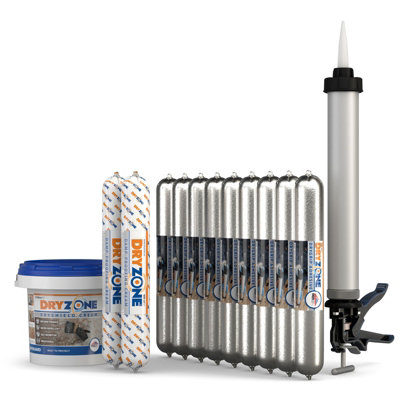 Dryzone Damp Proofing Dpc Injection Kit SystemRising Damp Treatment & Re Plastering Kit from B&Q