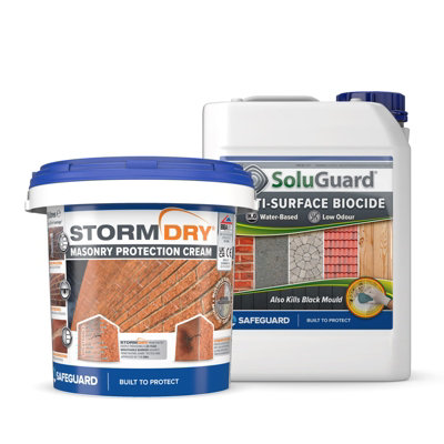 Stormdry Masonry Waterproofing Cream 5 Litres And Soluguard Biocide - Bba Approved 5060132761571 - Image 3