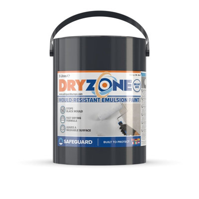 Dryzone Mould-Resistant Emulsion Paint - White - 5L - Image 5