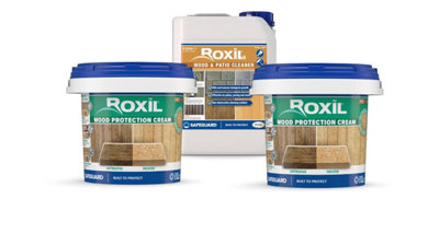 Roxil 100 Green MouldAlgae & Lichen Killer 5L And 2 X Roxil Wood Waterproofing Cream Bundle For DeckingShedFence And Others from B&Q