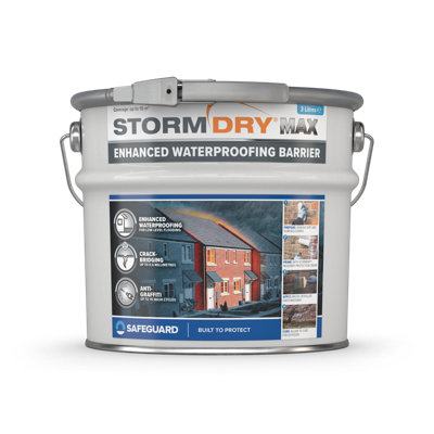 Stormdry Max 3LEnhanced WaterproofingCrack-Bridging And Anti-Graffiti Protection For BrickMasonryConcreteStoneMetal from B&Q
