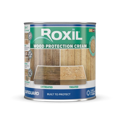 Roxil Cream Wood Protection - Clear - Wood Waterproofing Sealer. Preserves Outdoor Wood: Fences, Decking, Furniture, Sheds 1L