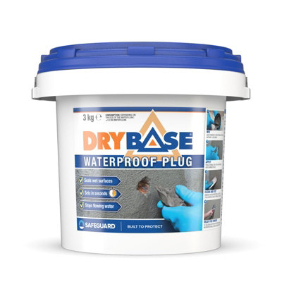 Drybase Waterproof Plug (3Kg Grey)Stop Water Leaks In 30 SecondsFast Plug For ConcreteMasonryStone & Wet Surfaces. from B&Q