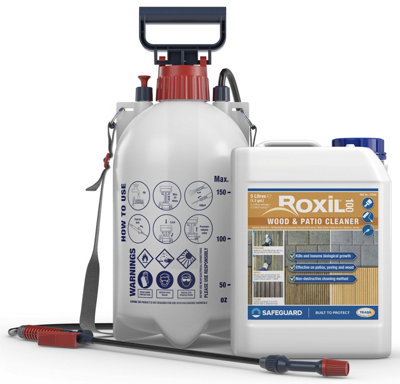 Roxil 100 Green MouldAlgae & Lichen Killer1 X 5L & SprayerRestore The Appearance Of Your PatioDeckingFence Or Paving from B&Q