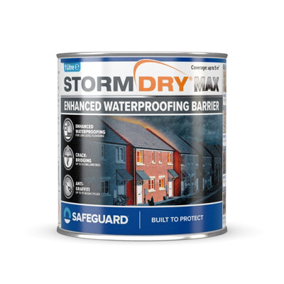 Stormdry Max (1L)Enhanced WaterproofingCrack-Bridging And Anti-Graffiti Protection For BrickMasonryConcreteStoneMetal from B&Q