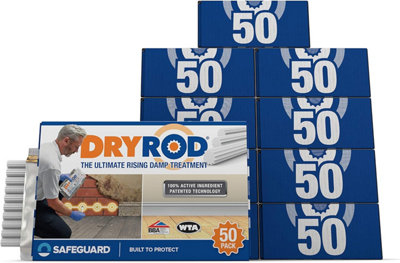 Dryrod DPC Damp Proofing Rods (50 Pack x 10) - Coverage 60m - BBA-Approved | Stronger Than DPC Injection Creams.BBA Approved Rising Damp Treatment in Walls. - Image 3