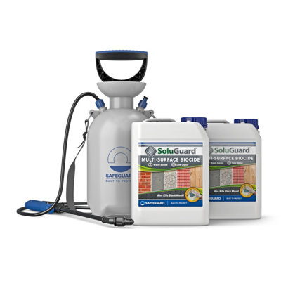 B&Q -  Multi Surface Biocide (2 X 5L + Sprayer) High Strength Ready-To-Use FungiMould & Algae Cleaner & Remover