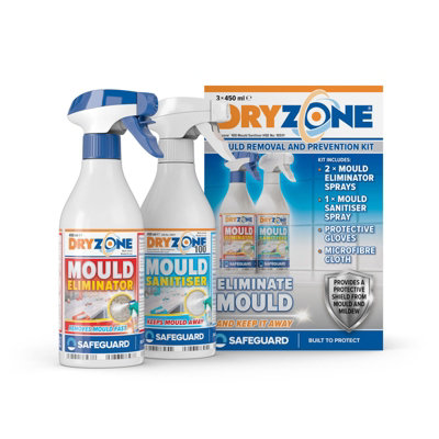 B&Q -  Mould Remover Prevention Kit (3 X 450Ml Spray)Fast-Acting Black Mould Remover On BathroomWallsCeilings And Others