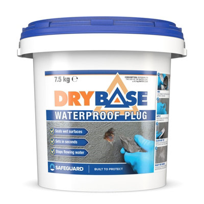 Drybase Waterproof Plug (7.5Kg Grey)Stop Water Leaks In 30 Seconds. Fast Plug For ConcreteMasonryStone & Wet Surfaces. from B&Q