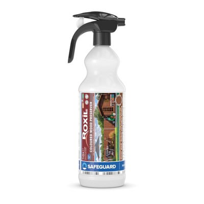 Roxil Wood Stain Preserver (1L Spray Chestnut)5 Year Protection Indoor & Outdoor No VocsFast-Drying. from B&Q