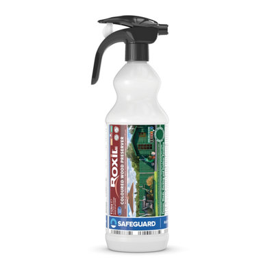 Roxil Wood Stain Preserver (1L Spray Fir Green)5 Year Protection Indoor & Outdoor No VocsFast-Drying. from B&Q