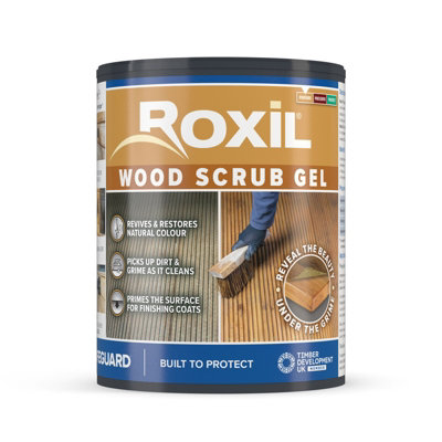 Roxil Wood Scrub Gel (1L)Oxalic Acid-Based Cleaner And Reviver For Weathered Outdoor TimberDeckingFence & Garden Furniture from B&Q