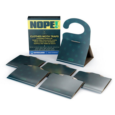 NOPE! Nope Clothes Moth Traps (X6) Odourless Non-Toxic Pheromone Sticky Trap For CupboardsDrawers & Clothes Storage Areas from B&Q