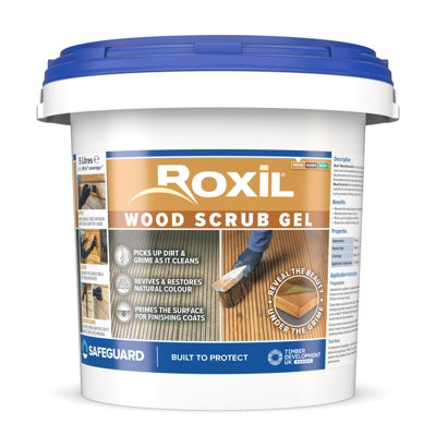 Roxil Wood Scrub Gel (5L)Oxalic Acid-Based Cleaner And Reviver For Weathered Outdoor TimberDeckingFence & Garden Furniture from B&Q
