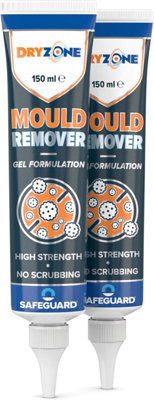Dryzone Household Mould Remover Gel 2X150Ml BathroomShower & Washing Machine Mould & Mildew Cleaner from B&Q
