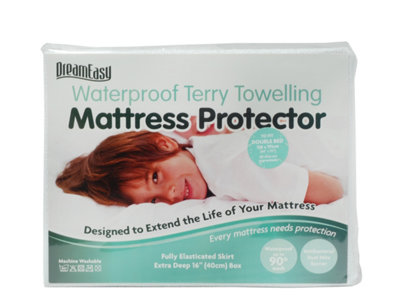 Dreameasy Super King Bed Terry Waterproof Mattress Protector from B&Q