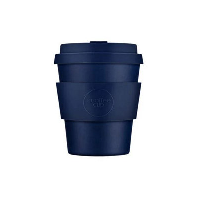 Ecoffee Cup 8Oz 240Ml Reusable Eco-Friendly 100% Plant Based Coffee Cup With Silicone Lid & SleeveDark Energy from B&Q