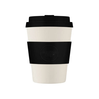 Ecoffee Cup 12Oz 350Ml Reusable Eco-Friendly 100% Plant Based Coffee Cup With Silicone Lid & SleeveBlack Nature from B&Q