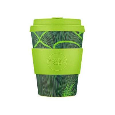 Ecoffee Cup 12Oz 350Ml Reusable Eco-Friendly 100% Plant Based Coffee Cup With Silicone Lid & SleeveBloodwood from B&Q
