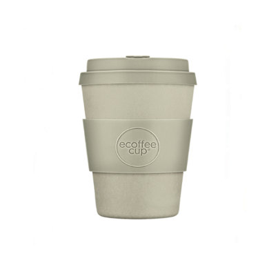 Ecoffee Cup 8Oz 240Ml Reusable Eco-Friendly 100% Plant Based Coffee Cup With Silicone Lid & SleeveMolto Grigio from B&Q