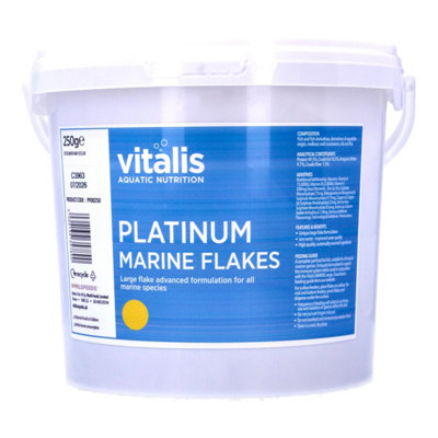 Vitalis Platinum Marine Flakes Fish Food 250GNutritious Diet For Tropical And Marine Fish from B&Q