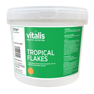 Vitalis Tropical Flakes Fish Food250GNutritious Diet For Tropical Fish from B&Q