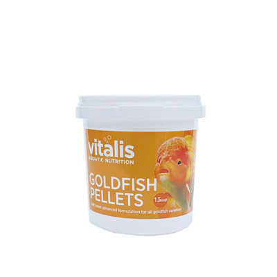 Vitalis Goldfish Pellets 1.5mm Fish Food Shubunkin Comet Aquarium 70G from B&Q
