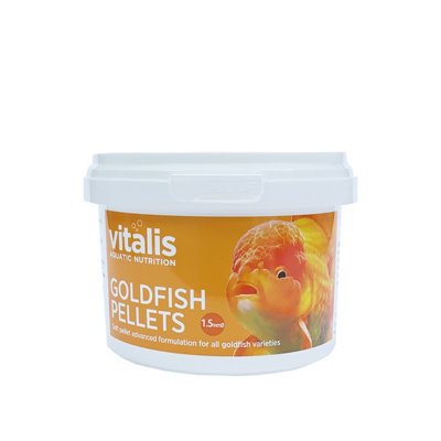 Vitalis Goldfish Pellets 1.5mm Fish Food Shubunkin Comet Aquarium 140G from B&Q