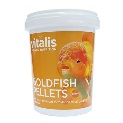 Vitalis Goldfish Pellets 1.5mm Fish Food Shubunkin Comet Aquarium 260G from B&Q