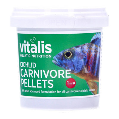 Vitalis Cichlid Carnivore Pellets Fish Food (1mm) 70G from B&Q