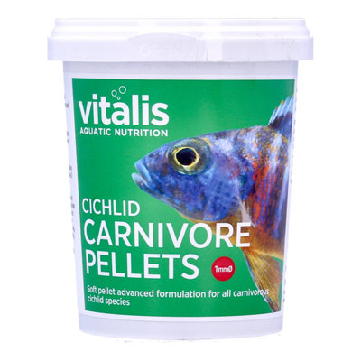 Vitalis Cichlid Carnivore Pellets Fish Food (1mm) 260G from B&Q