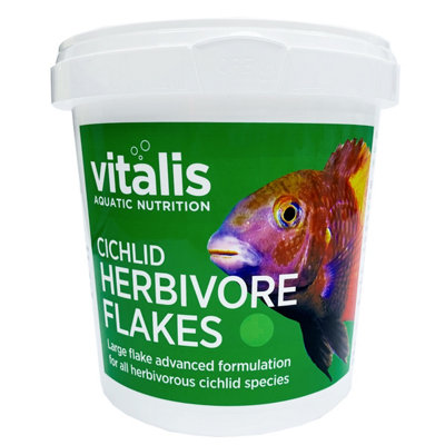 Vitalis Cichlid Herbivore Flakes 90G from B&Q