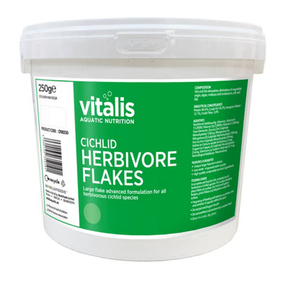 Vitalis Cichlid Herbivore Flakes 250G from B&Q