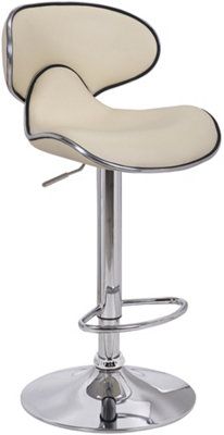Lamboro Carcaso Kitchen Bar StoolHeight Adjustable And Swivel Breakfast Bar StoolCream from B&Q