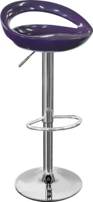 Lamboro Sorrento Swivel Breakfast Bar StoolChrome StemHeight Adjustable Swivel Gas LiftHome & Kitchen Plastic BarstoolPurple from B&Q