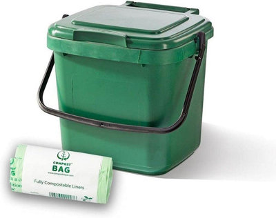  - 7L Brown Kerbside Recycling CaddyKitchen & Household Waste BinIncludes A Pack Of 25 Bin Liners