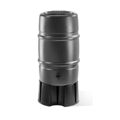 Original Organics Harcostar 227L Standard Water Butt KitGrey Recycled HdpeInc StandHose Coupler TapDiverter & Child Safe Lid from B&Q
