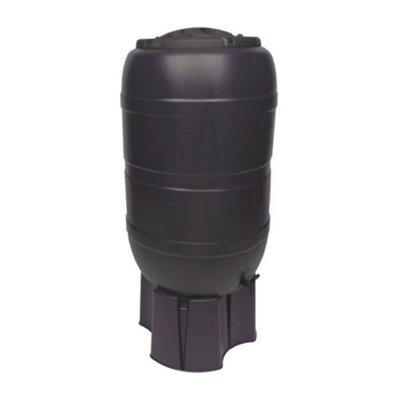 Strata 210L Classic Water Butt SetBlack Recycled Plastic Includes Tap And Lid